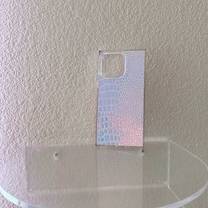 Iridescent Crocodile Faux Leather iPhone 14 Pro Max Case
